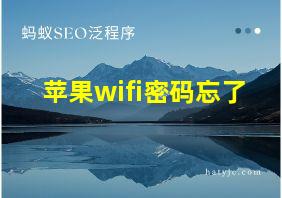 苹果wifi密码忘了