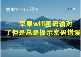 苹果wifi密码输对了但是总是提示密码错误