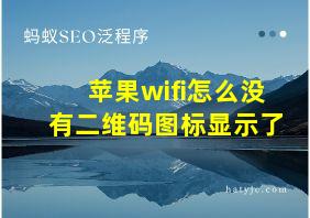 苹果wifi怎么没有二维码图标显示了