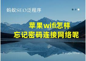 苹果wifi怎样忘记密码连接网络呢