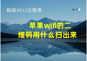 苹果wifi的二维码用什么扫出来