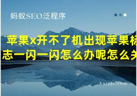 苹果x开不了机出现苹果标志一闪一闪怎么办呢怎么关