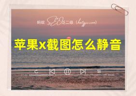 苹果x截图怎么静音