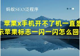 苹果x手机开不了机一直显示苹果标志一闪一闪怎么回事