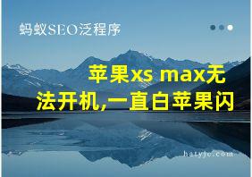 苹果xs max无法开机,一直白苹果闪