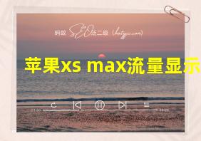 苹果xs max流量显示