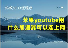 苹果youtube用什么加速器可以连上网