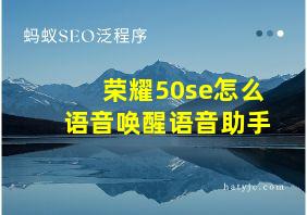 荣耀50se怎么语音唤醒语音助手