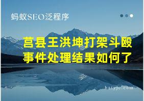 莒县王洪坤打架斗殴事件处理结果如何了