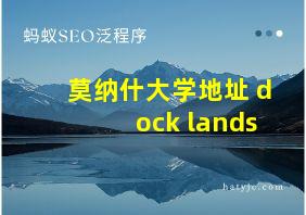 莫纳什大学地址 dock lands