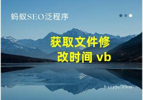 获取文件修改时间 vb