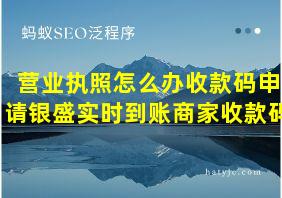 营业执照怎么办收款码申请银盛实时到账商家收款码