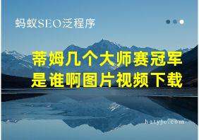 蒂姆几个大师赛冠军是谁啊图片视频下载