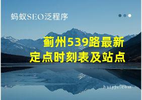 蓟州539路最新定点时刻表及站点