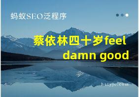 蔡依林四十岁feel damn good