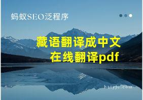 藏语翻译成中文在线翻译pdf