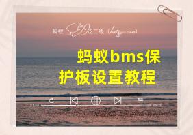 蚂蚁bms保护板设置教程