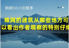 蛛网的建筑从哪些地方可以看出作者观察的特别仔细