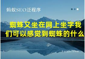 蜘蛛又坐在网上坐字我们可以感觉到蜘蛛的什么