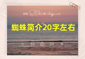 蜘蛛简介20字左右