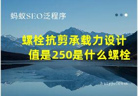 螺栓抗剪承载力设计值是250是什么螺栓