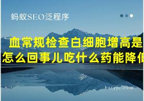 血常规检查白细胞增高是怎么回事儿吃什么药能降低