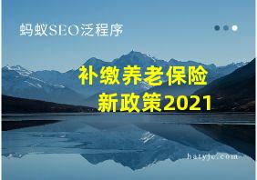 补缴养老保险新政策2021