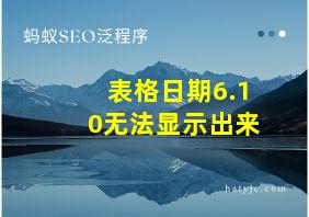 表格日期6.10无法显示出来