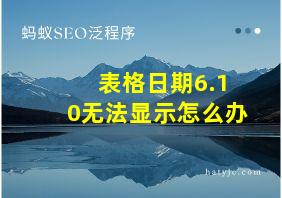 表格日期6.10无法显示怎么办