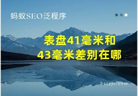 表盘41毫米和43毫米差别在哪