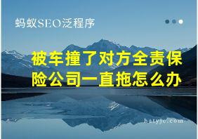 被车撞了对方全责保险公司一直拖怎么办