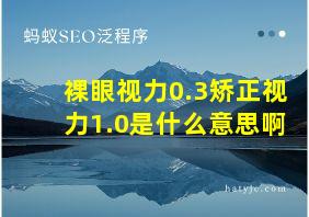 裸眼视力0.3矫正视力1.0是什么意思啊