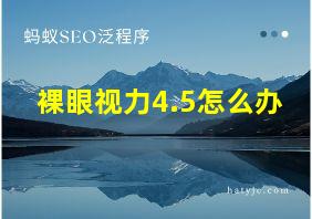 裸眼视力4.5怎么办