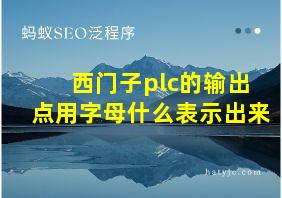 西门子plc的输出点用字母什么表示出来