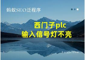 西门子plc输入信号灯不亮