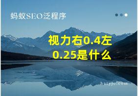 视力右0.4左0.25是什么