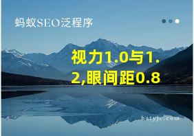 视力1.0与1.2,眼间距0.8