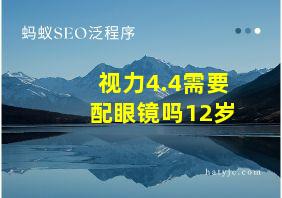 视力4.4需要配眼镜吗12岁