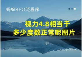 视力4.8相当于多少度数正常呢图片