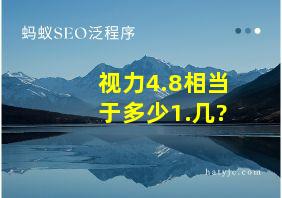 视力4.8相当于多少1.几?