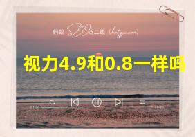 视力4.9和0.8一样吗