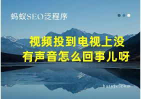 视频投到电视上没有声音怎么回事儿呀