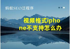 视频格式iphone不支持怎么办