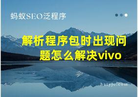 解析程序包时出现问题怎么解决vivo