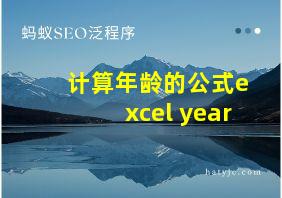 计算年龄的公式excel year