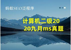 计算机二级2020九月ms真题