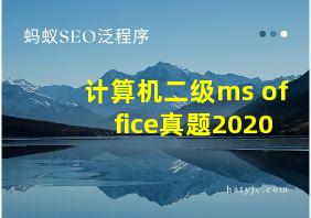 计算机二级ms office真题2020