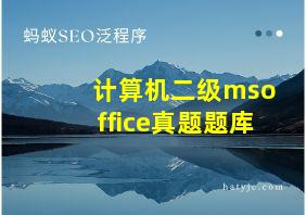 计算机二级msoffice真题题库