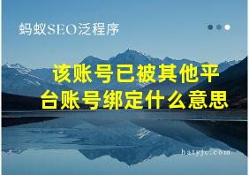 该账号已被其他平台账号绑定什么意思