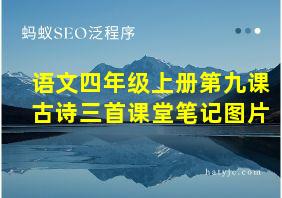 语文四年级上册第九课古诗三首课堂笔记图片